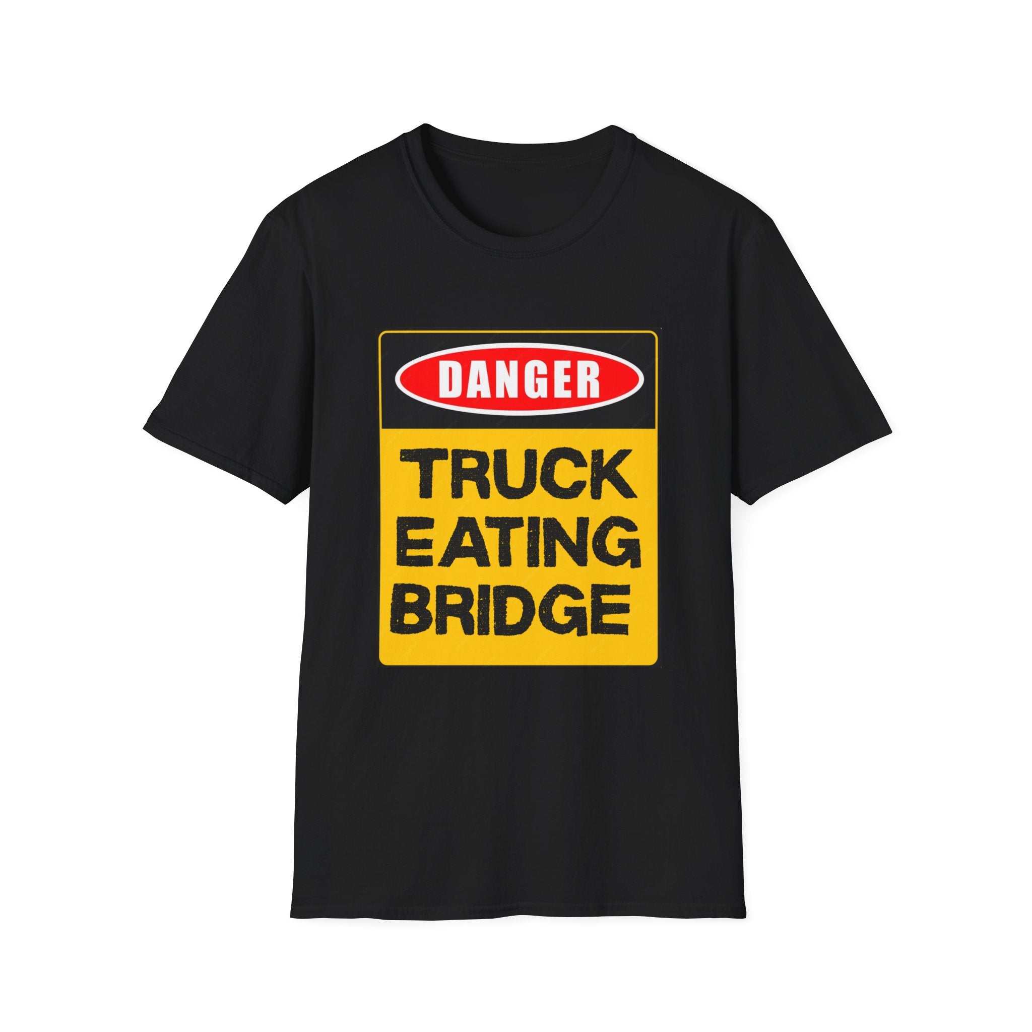 Adult Danger Truck Eating Bridge Metuchen Tee Shirt